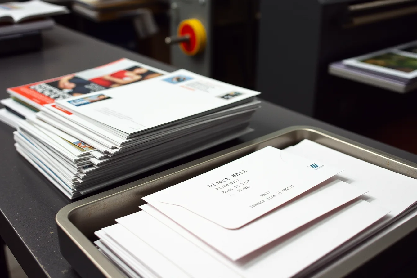 Printed direct mail postcards and envelopes prepared for carrier route delivery. Direct mail marketing questions nobody wants to ask out loud