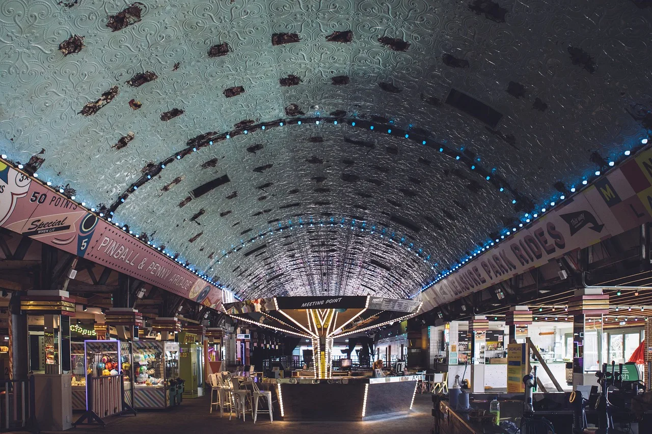 dome, ticket, booth, amusement, park, lights, people, woman. The trade show marketing questions worth asking before anything else