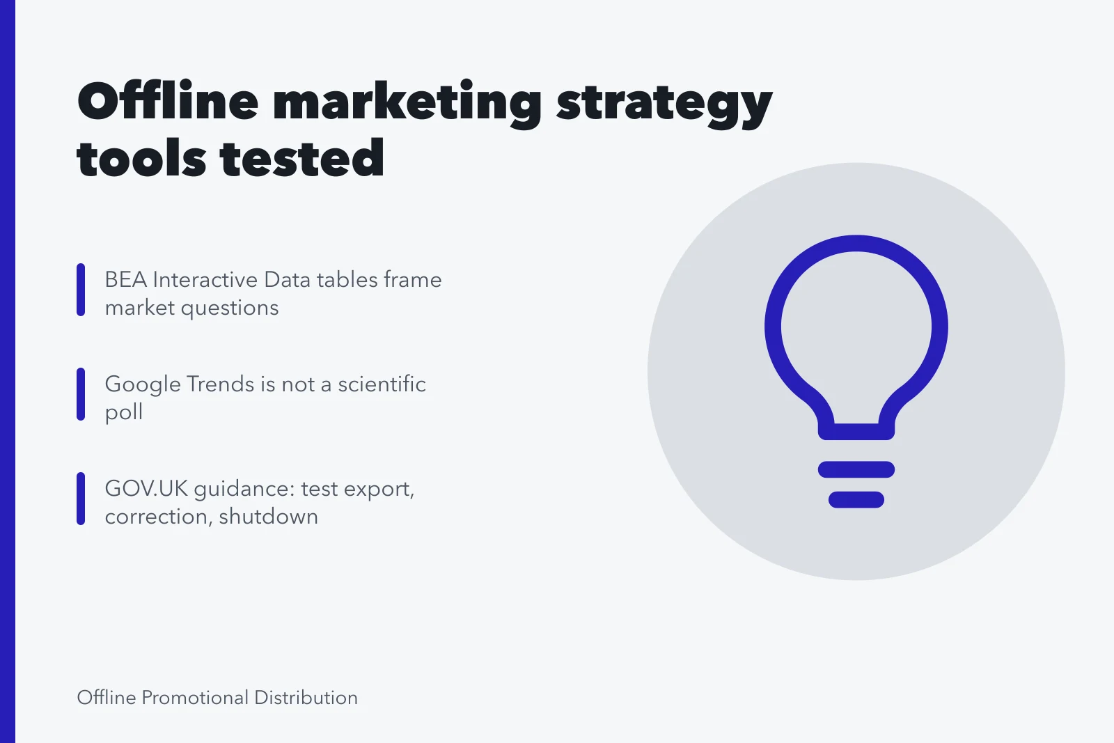 Card listing offline marketing strategy tool tests and public guidance checks. Offline marketing strategy tools through the eyes of a daily user