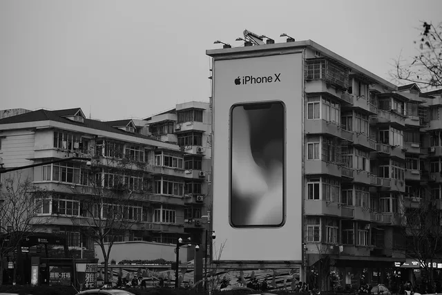 buildings, advertising, billboard, iphone, apple product, apartments, apartment complex, architecture, street photography, black and white, monochrome, billboard, billboard, billboard, billboard, billboard. Offline marketing strategy trends: five to watch and test