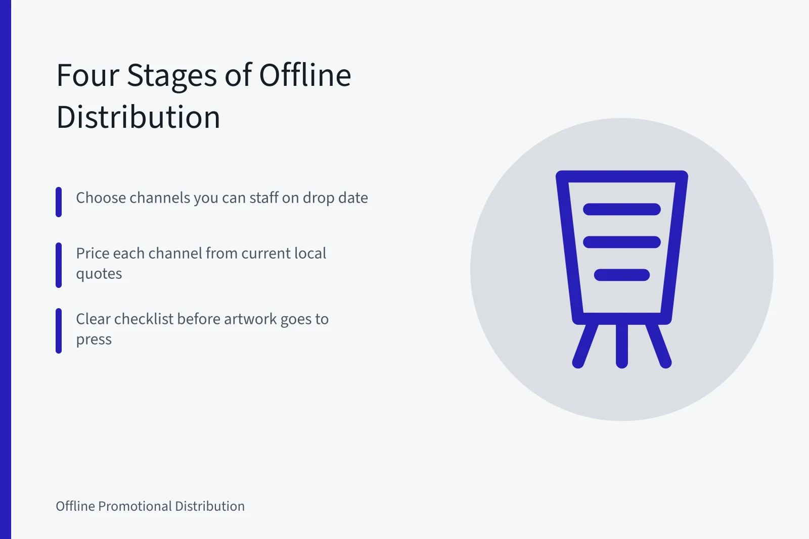 Four stage offline promotional distribution planning guide for small businesses. Offline promotional distribution for US small business: a 2027 planning guide